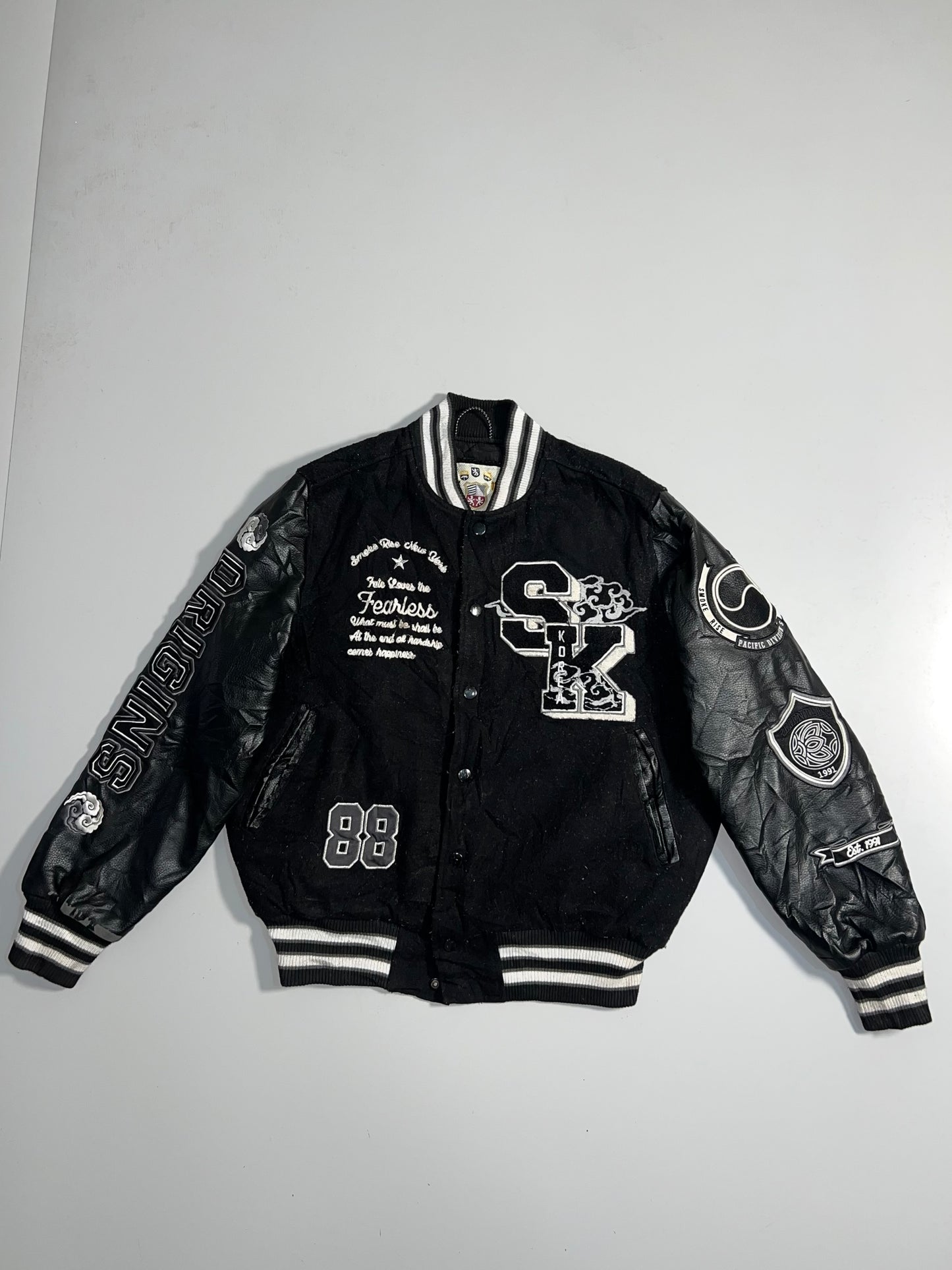 ZSuper Premium Varsity Jacket (RARE) Leather Sleeves (M)