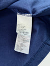 U.S. Polo Assn. USPA Polo Team Vertical Text Navy Blue Red White Tipped Collar Pique Cotton Polo T-Shirt (M)