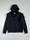 Stone Island Zip-Up Hoodie – Black, Garment Dyed, Men’s  (L/XL)