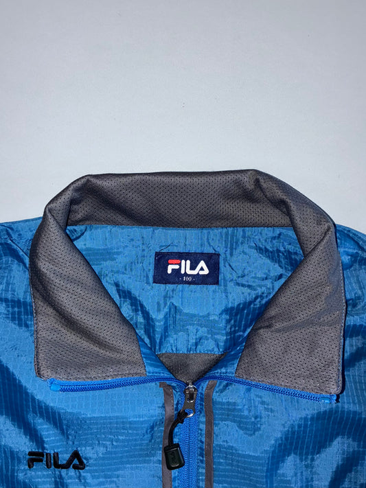 Fila | Italia Crest Ripstop Windbreaker Jacket | Blue/Grey (L)