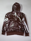 Q.J Glossy Sherpa-Lined Hooded Bomber Jacket – Brown Fuur inside (S)