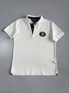 Tommy Hilfiger White Rugby Polo Eastern River 1956 Patch, NY 8 Back Print, (L)