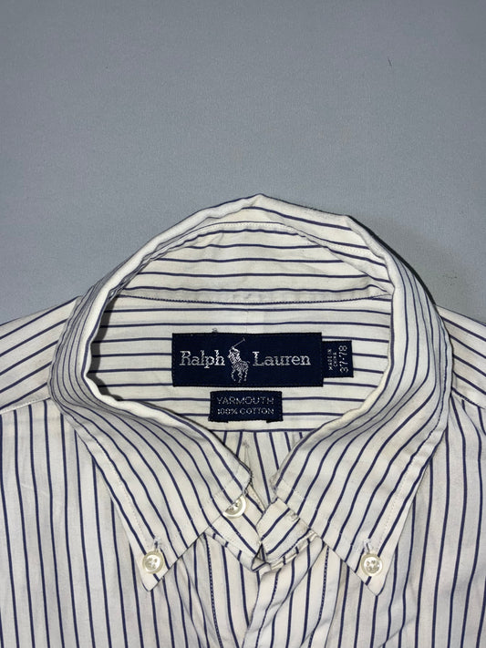 Ralph Lauren | Yarmouth Striped Button-Up Shirt White/Navy | (L)