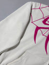 Battlekid Spider-Web Embroidered Full-Zip Hoodie – White/Pink (2XL)