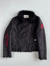 Ed Hardy by Christian Audigier Y2K Black Faux Shearling Biker Jacket Women’s (S)