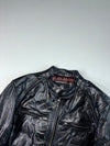 Eagle Square Black Leather Café Racer Jacket (M)