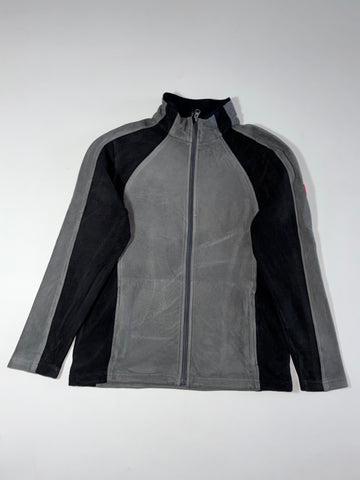 Colourblock Fleece Zip Jacket – Grey & Black (S)