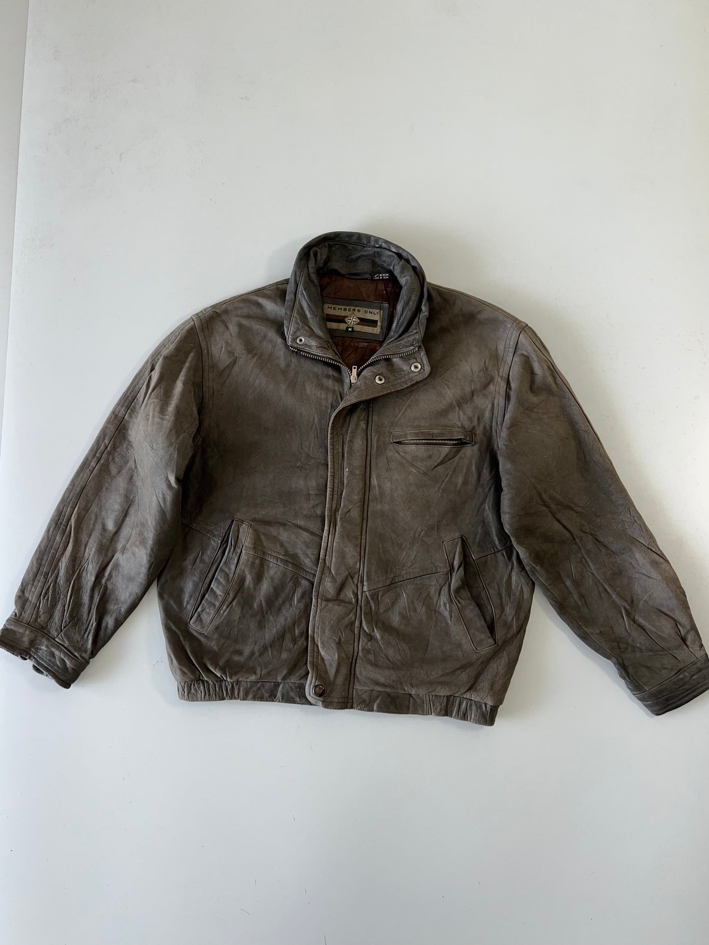 Z            Super Rare Members Only Rare Original  Leather Jacket (L/XL)