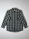 Lacoste Plaid Flannel Long Sleeve Shirt – Green/Navy Check, (M)