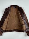 Vintage Polo Ralph Lauren Brown Leather Zip Jacket (S/M)