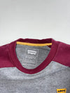Levi’s Grey Maroon Raglan Crewneck Sweatshirt(XS)