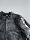 Furygan “Back Security” Black Perforated Leather Moto Jacket Panther Back Graphic & Armor Pockets (Paded)(XL)