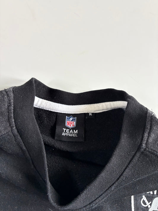 NFL Team Apparel Las Vegas Raiders Black Striped Crewneck (M)
