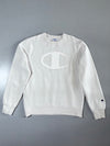 Champion Reverse Weave Big C Logo Crewneck White Side Zip (M)