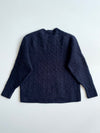 Lacoste Classic Fit Cable Knit Wool Sweater – Navy (S)