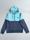 Puma | Sky Blue & Slate Colorblock Zip Hoodie | (M)