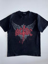 AC/DC Wings & Lightning Bolt Graphic Band Tee Faded Black (L)