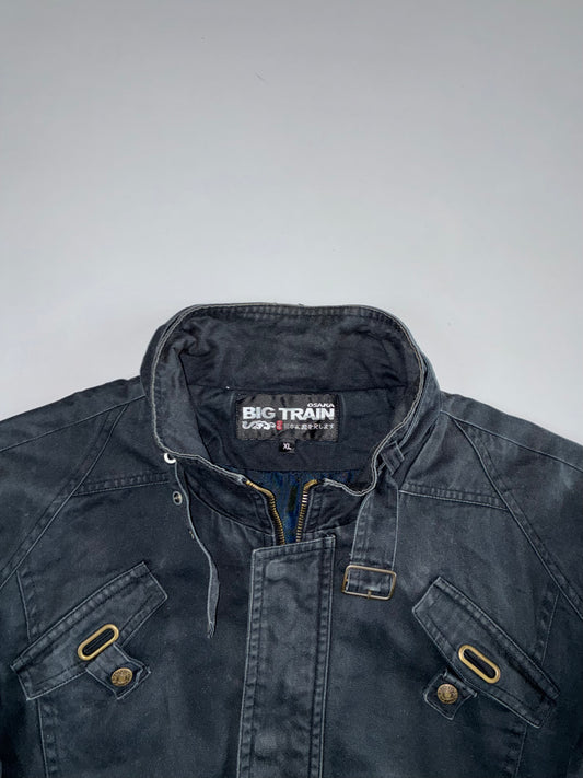 Big Train Osaka Black Moto Harrington Jacket (L)