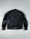 Alpinestars Black & Grey Cowhide Leather Racing Jacket – Perforated Moto Biker Padded (S)