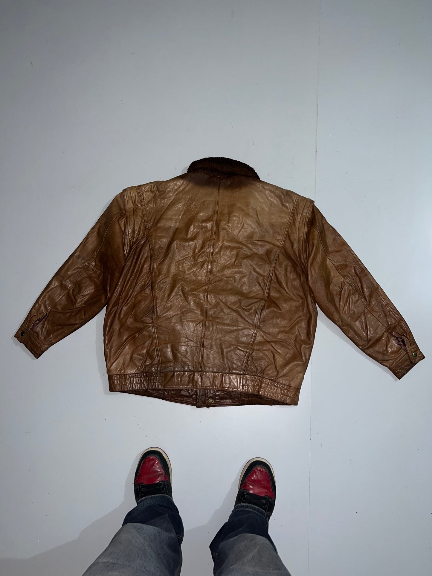 ZDetachable Arms Original Leather Jacket (XL/2XL)