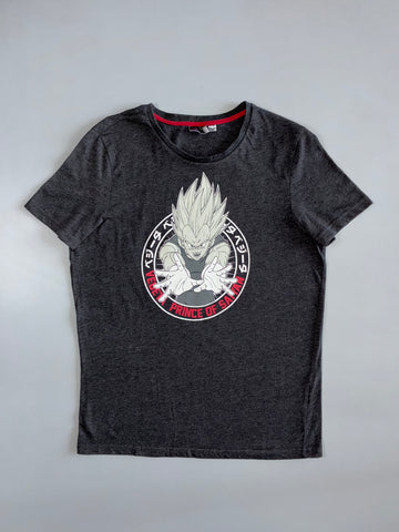 Dragon Ball Z Vegeta “Prince of Saiyans” Graphic Tee in Charcoal Grey (M)