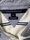 Tommy Hilfiger White & Navy Striped Polo (L)