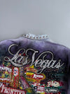 Vintage 1987 Alamo Designs | Rare Hand-Painted Rhinestone Denim Jacket | Las Vegas (XL)