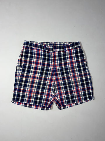 Vintage Gap Navy Red Plaid Chino Shorts (W:32) (L:17)