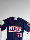 NTNU EMBA Navy Baseball Jersey #78 with Sleeve Patches (XL)
