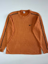Vintage Nike Orange Ribbed “Sports” Taped Long Sleeve Shirt  (M)