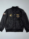 Vintage Military Patch Bomber Jacket “U.S. Airborne” – Black, One (M/L)