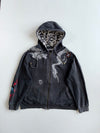 Big Train Osaka Dragon Embroidered Zip Hoodie with Wave Print Hood (2Xl)