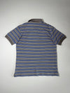 Nike Y2K Striped Pocket Polo, Grey/Blue, Made in Hong Kong (L)