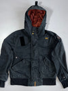 G-Star Raw Original Denim Hardware-Detail W/ Utility Pockets Hooded Bomber Jacket Washed Black (RARE) (L/XL)
