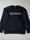 Adidas Black Crewneck Sweatshirt with Chest Logo & 3-Stripe Sleeves – (M)
