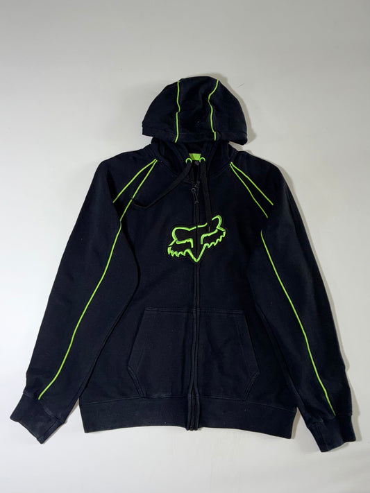Fox Racing Black & Neon Green Zip-Up Hoodie (3XL)