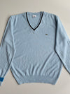 Lacoste V-Neck Tipped Sweater – Sky Blue (XL)