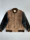 Penmans Brown Suede-Leather Varsity Bomber (XL/2Xl)