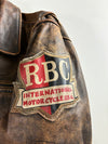 Vintage R.B.C Distressed Leather Racing Patch Motorcycle Jacket(Xl)
