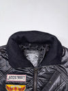 Jizobosatsu Outerwear Black Quilted Patchwork Bomber Jacket (S)