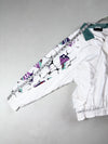 Vintage Pierre Cardin White Abstract Print Windbreaker Jacket (2XL)