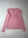 Ralph Lauren Sport | Pink Cable Knit V-Neck Sweater Women’s  | (S)
