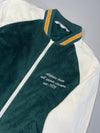 Zara Varsity Fleece Bomber Jacket “Athletic Team Est. 1975” – Green & Cream (XL)