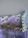 Vintage 1987 Alamo Designs | Rare Hand-Painted Rhinestone Denim Jacket | Las Vegas (XL)