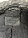 Black Leather-Look Biker Jacket with Quilted Shoulders & Asymmetric Zip (XS)