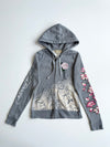 Ed Hardy Floral Snake Graphic Full-Zip Hoodie W/ Rhinestones women’s (XXS)