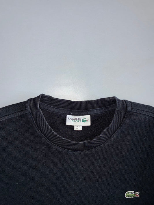 Lacoste Sport | Tech Crewneck Sweatshirt | Sleeve Zip Pocket | Black (XL)