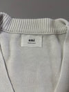 AMI Paris White Cardigan – Big Red Ami de Coeur Intarsia (XL)