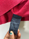Tommy Hilfiger | Red Cotton Cashmere V-Neck Sweater | (XL)