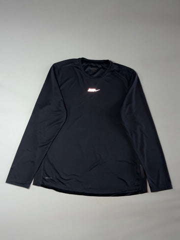 Nike Run Dri-FIT Reflective Logo Black Long Sleeve Running Tee (2XL)